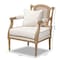 Baxton Studio Clemence Ivory Upholstered Whitewashed Wood Armchair 158-8849 - alternate 6